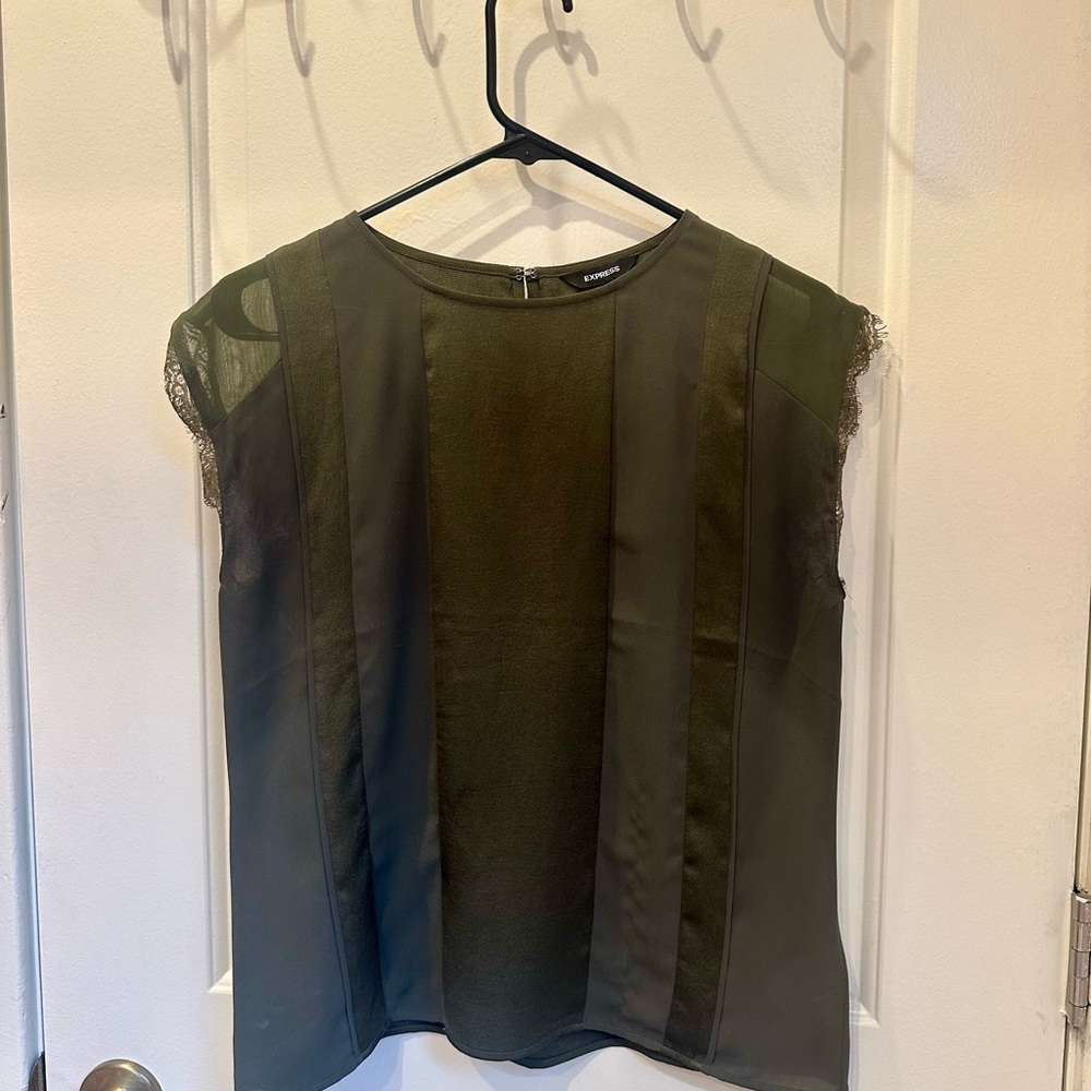 Express Olive Green Women's Blouse